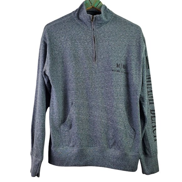 Surf Style Miami Beach Quarter Zip Mock Neck Pullover Sz S - Picture 1 of 6